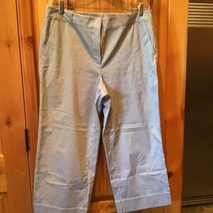 Blue and white striped crop pants